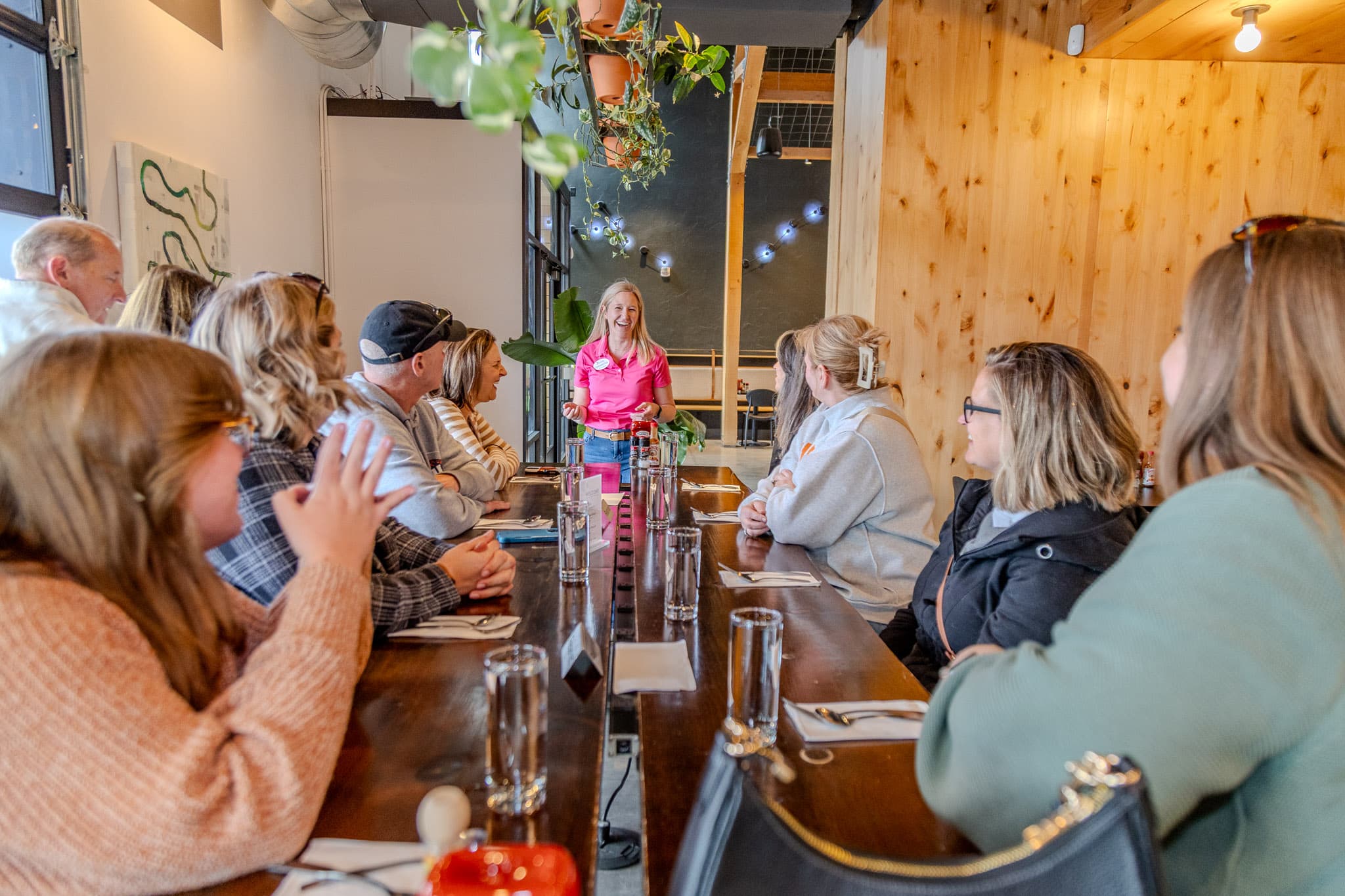 Smiling corporate guests on a private Rocky Mountain Food Tour