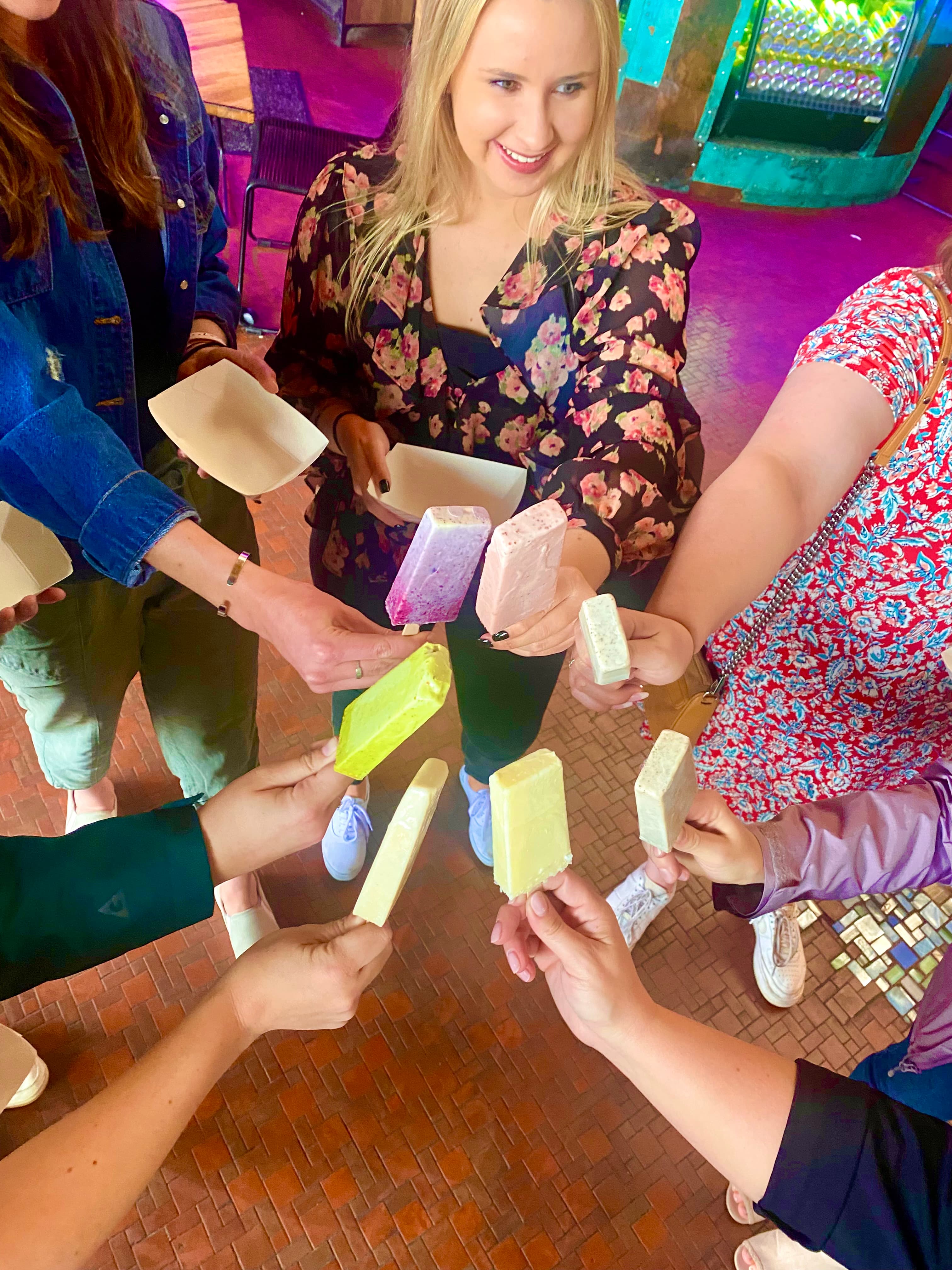 Hand-crafted ice cream pops served on a Rocky Mountain corporate food tour