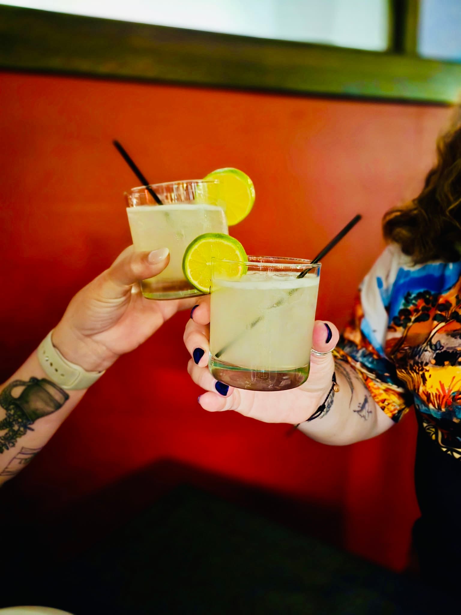 Margarita toast with friends on a Colorado Springs food tour