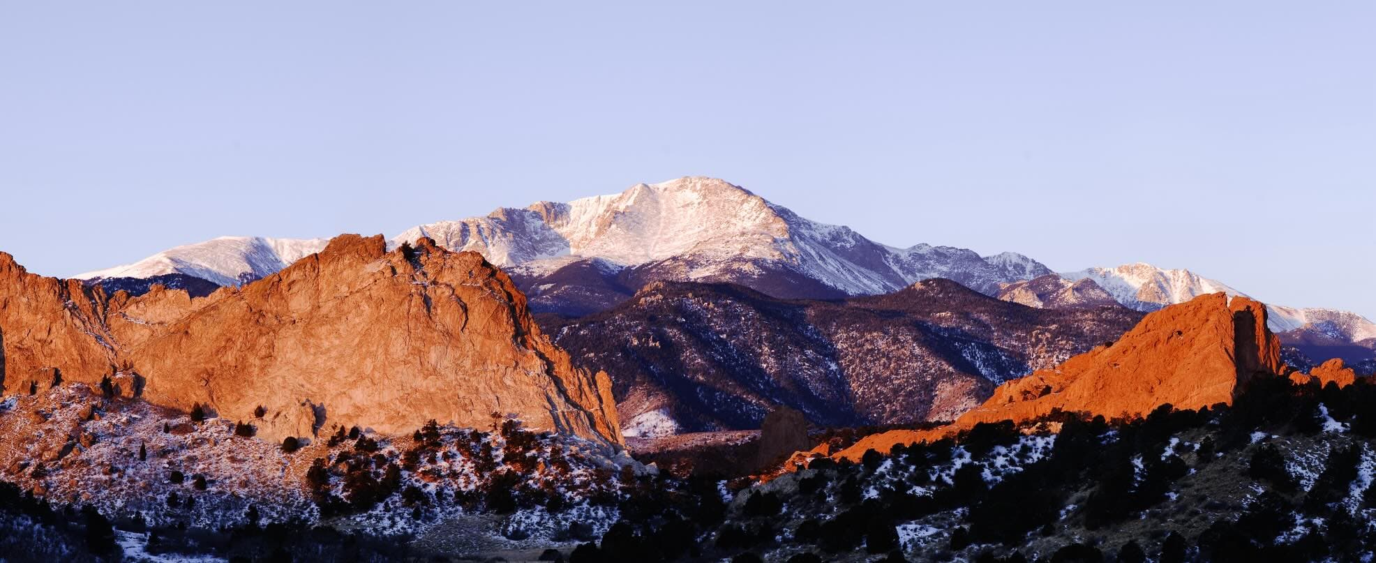 Pikes Peak rising above Colorado Springs