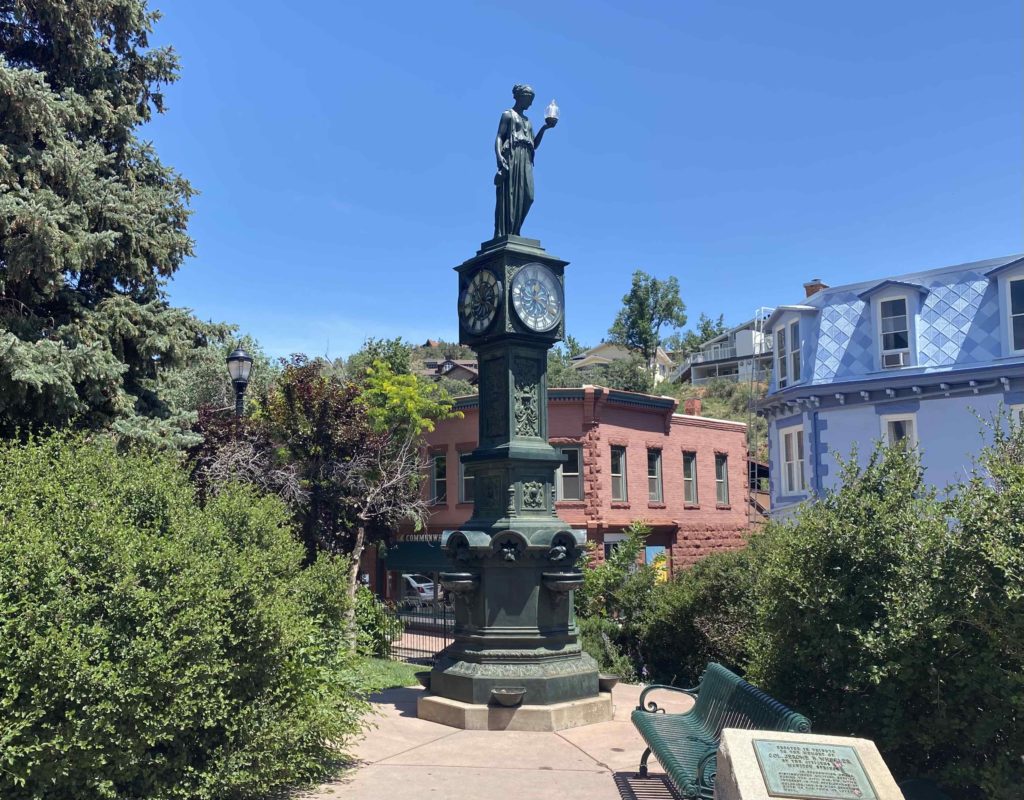 Historic Clock Statue in Manitou Springs