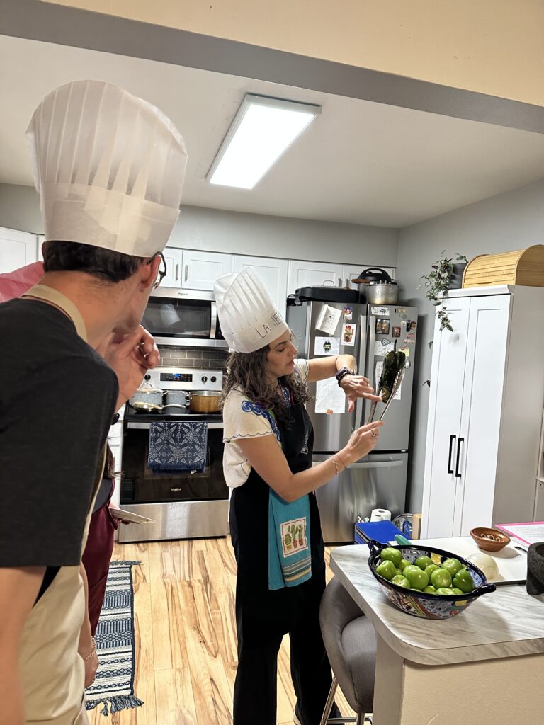 Cooking class started with chef Barbara of Cocina Corazon