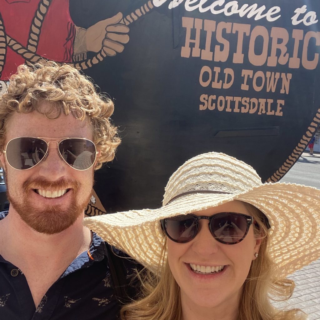 Samantha and Her Hubby, Joel, in Old Town Scottsdale © Rocky Mountain Food Tours