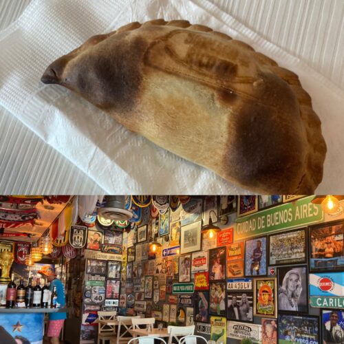 Collage of food and decor at Argentino
