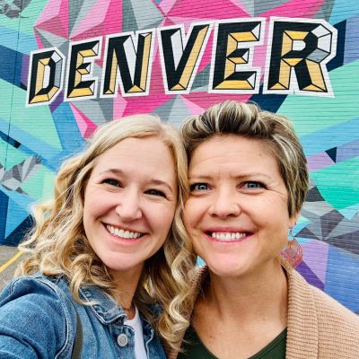 Two women in front of Denver Mural | Denver Graffiti Tour
